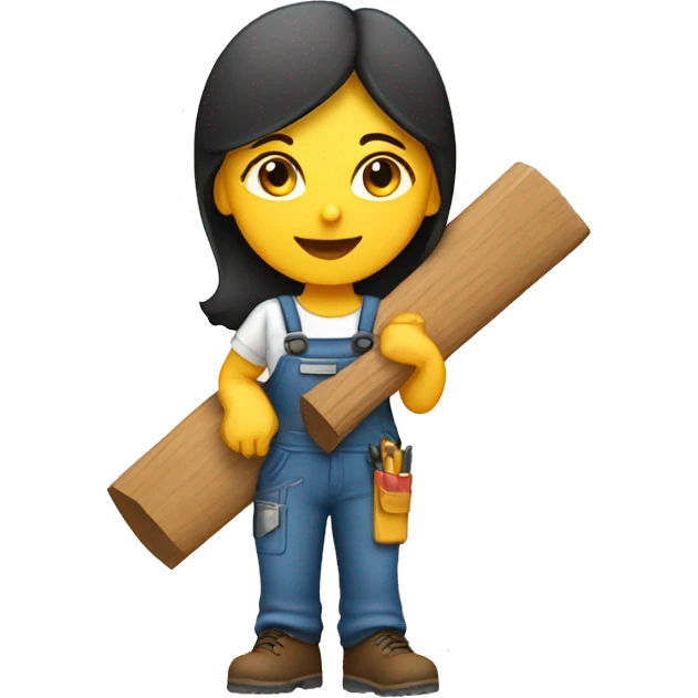 female carpenter working with wood  emoji
