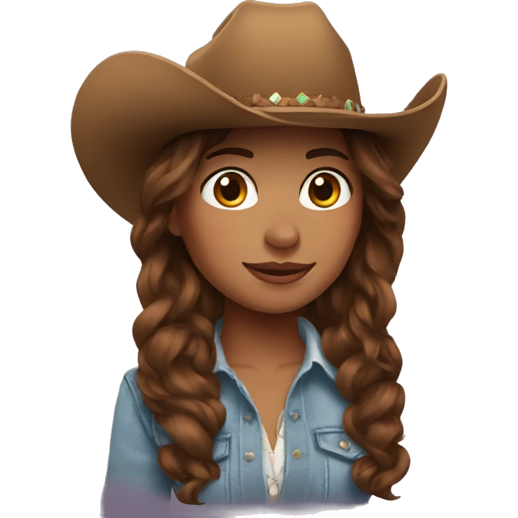 Argentina Cowgirl brown hair emoji