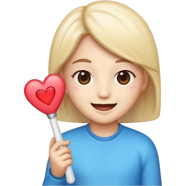 a fan emoji with heart eyes holding a K-pop light stick emoji
