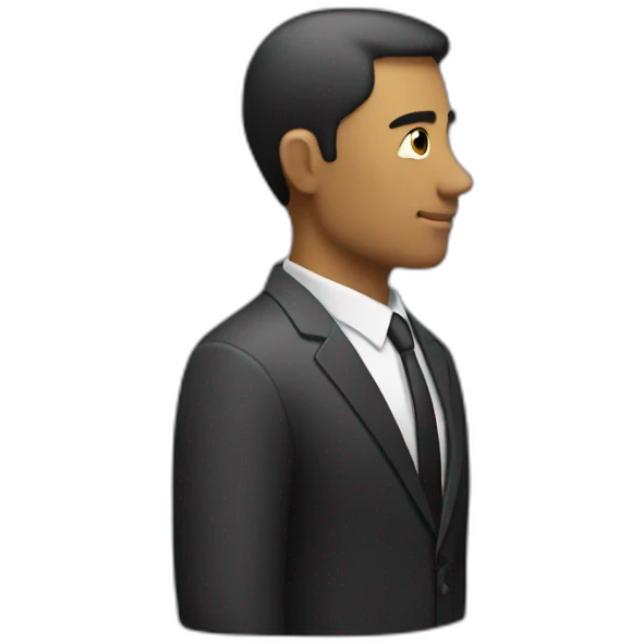 man in suit looking to the right (side view) emoji