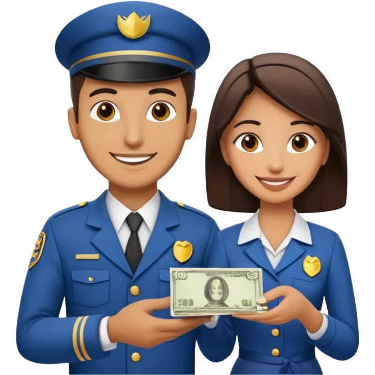 an Arab man handing cash to a waitress emoji