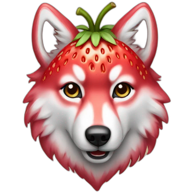 strawberry wolf emoji