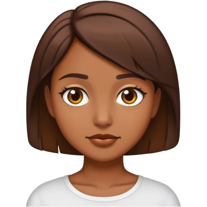 Image fille brune cheveux courts  emoji