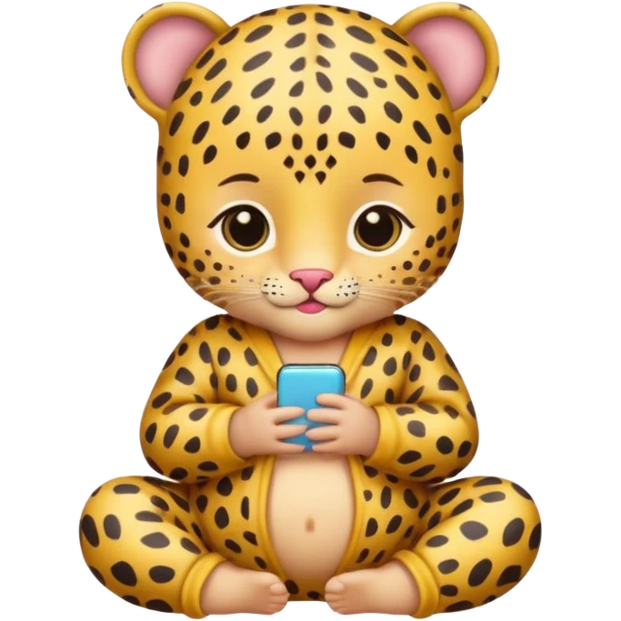 human baby with leopard patterned clothes emoji