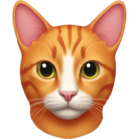 Orange cat with pink nose emoji