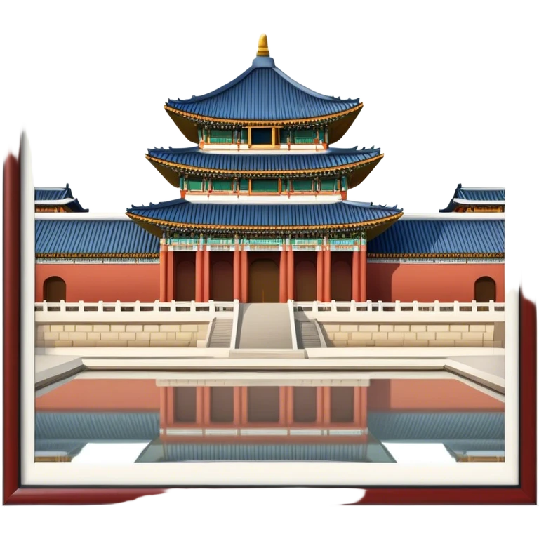 Cinematic Realistic Gyeongbokgung Palace Landmark Emoji, depicted with regal historic architecture rendered with intricate detail and majestic, dynamic lighting. emoji