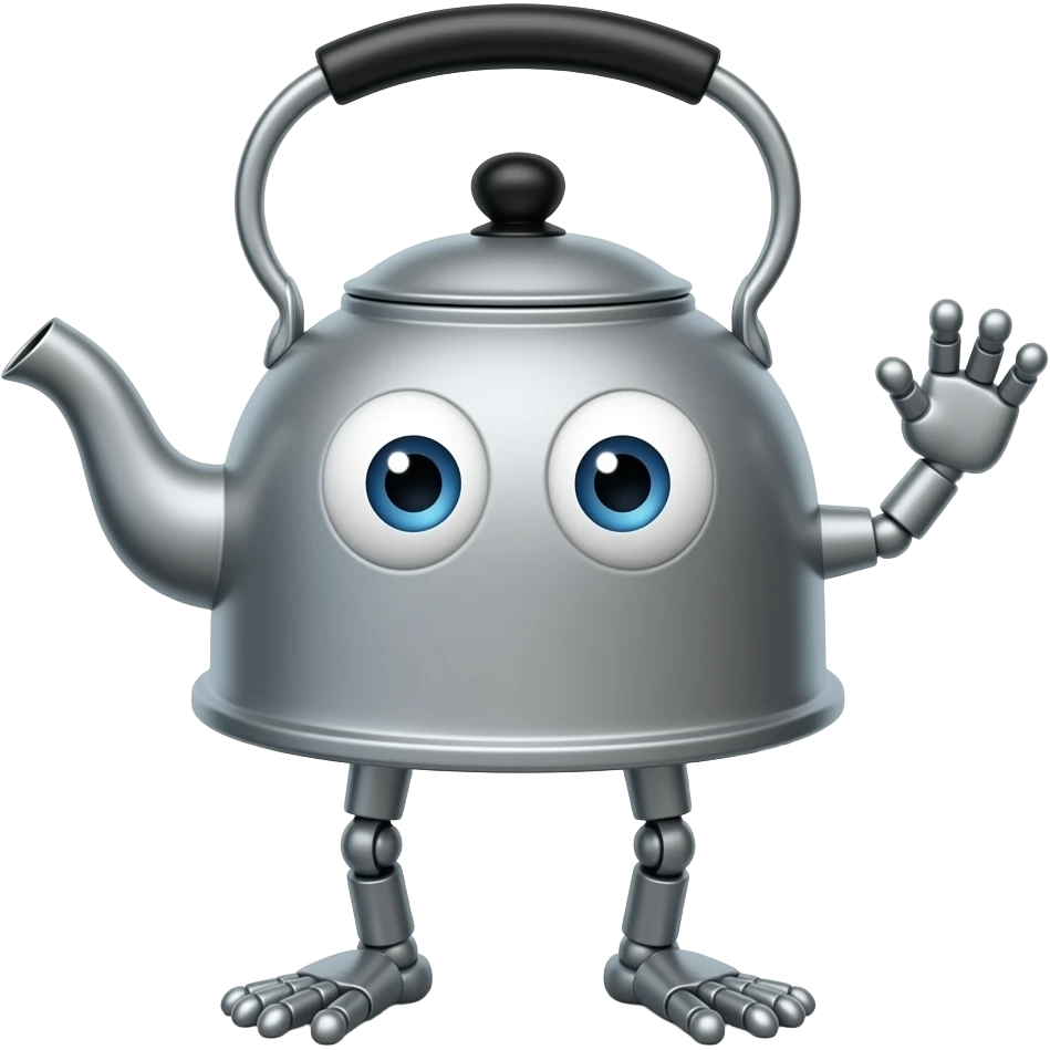 chaleira + pernas + mão + olhos emoji