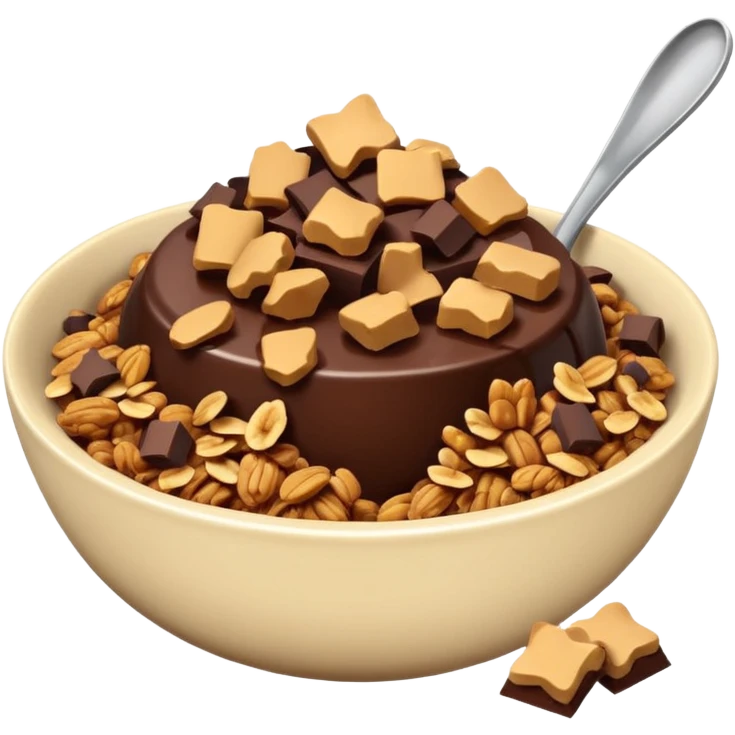 granola bowl with chocolate emoji