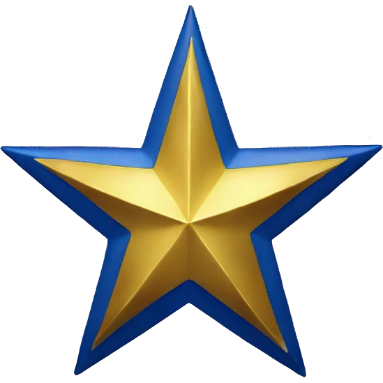 Blue & gold star  emoji