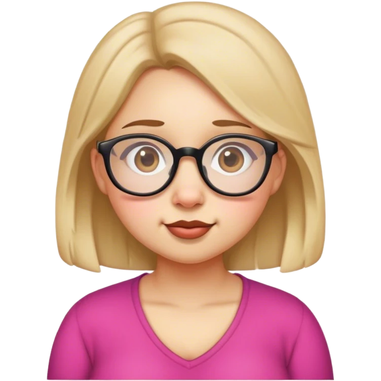 girl with glasses big nose chubby cheeks emoji