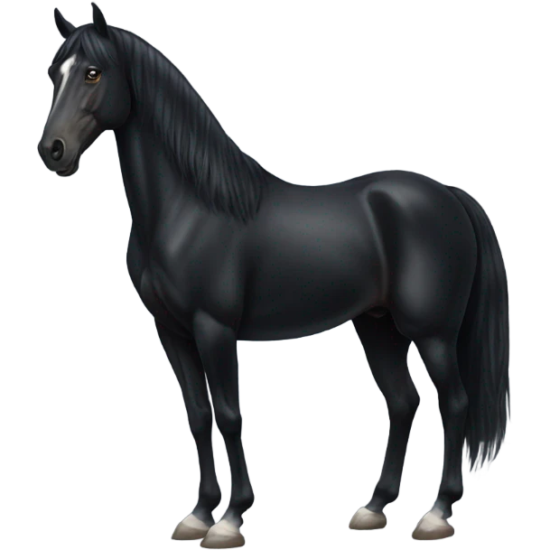 Majestic black horse, full body emoji