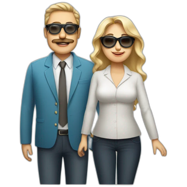 Papá gafas y barba, mamá gordita rubia y hijo moreno emoji