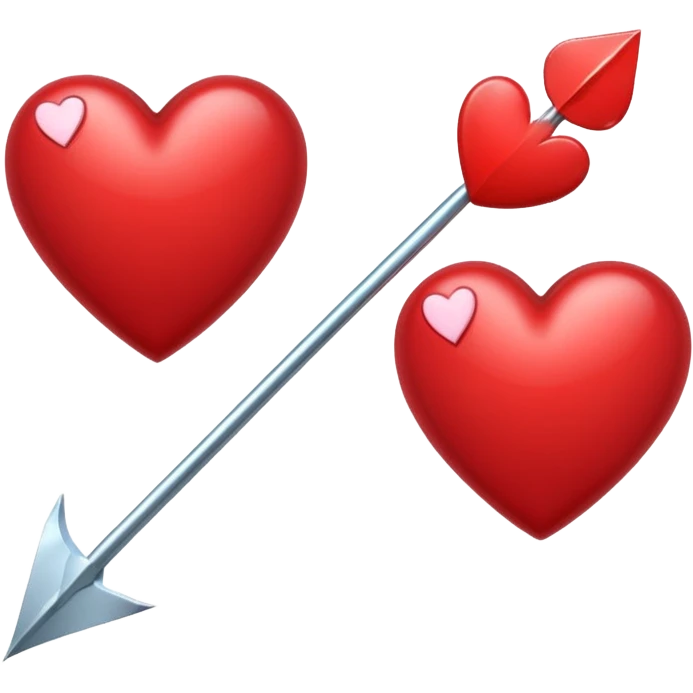 2 red hearts pierced by Cupid's arrow emoji