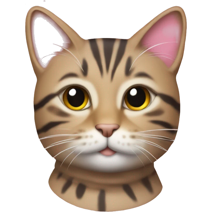 tabby cat with pink sweater Christmas ￼ emoji