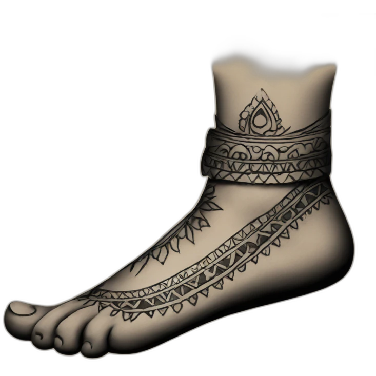 Indian tattoo foot emoji