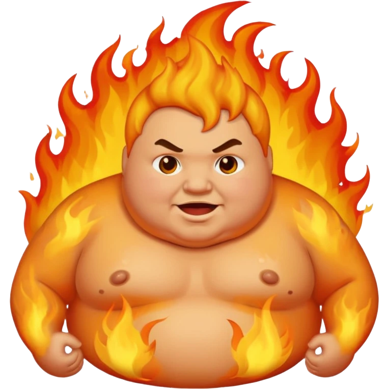 Nipple of a chubby man on fire emoji