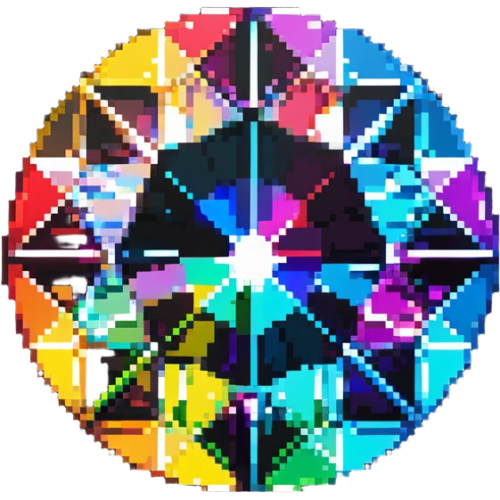 round cut rainbow gemstone with colorful prismatic effect emoji