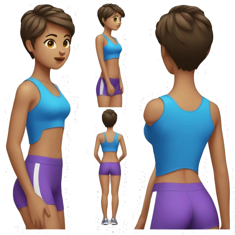 SHORT HAIR GIRL DONING WORKOUT emoji