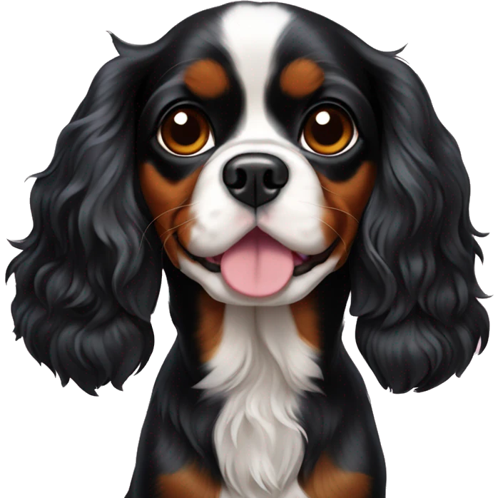 cavalier king charles spaniel black ears  emoji