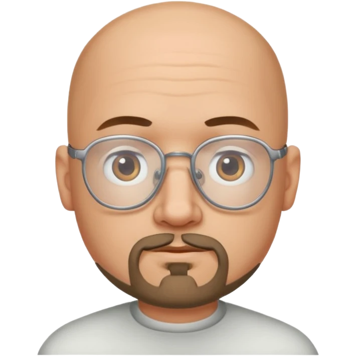Bald man with glasses and goatee emoji