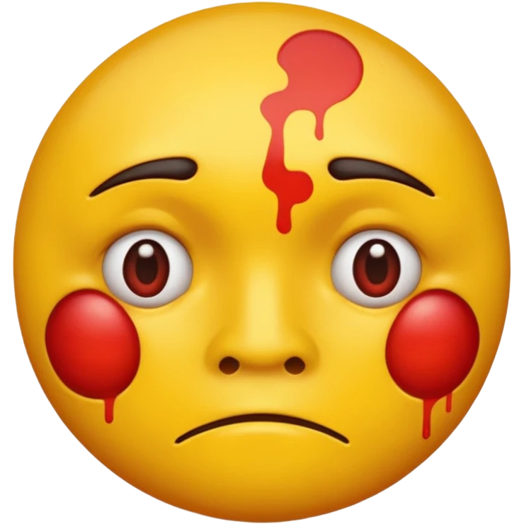 A circular yellow face with face herpes emoji