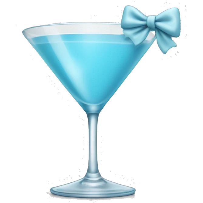 Light blue martini with white bow  emoji