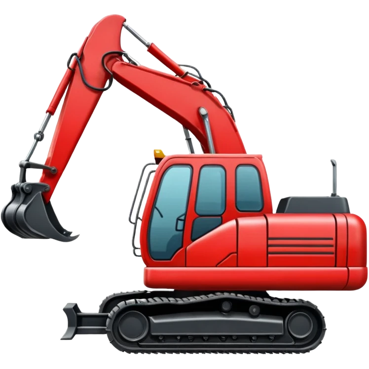 Red excavator  emoji