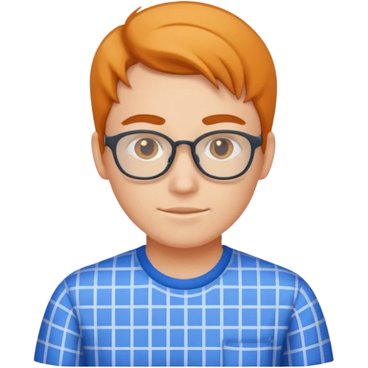 互联网程序员身穿格子衬衫，白色外轮廓描边 emoji