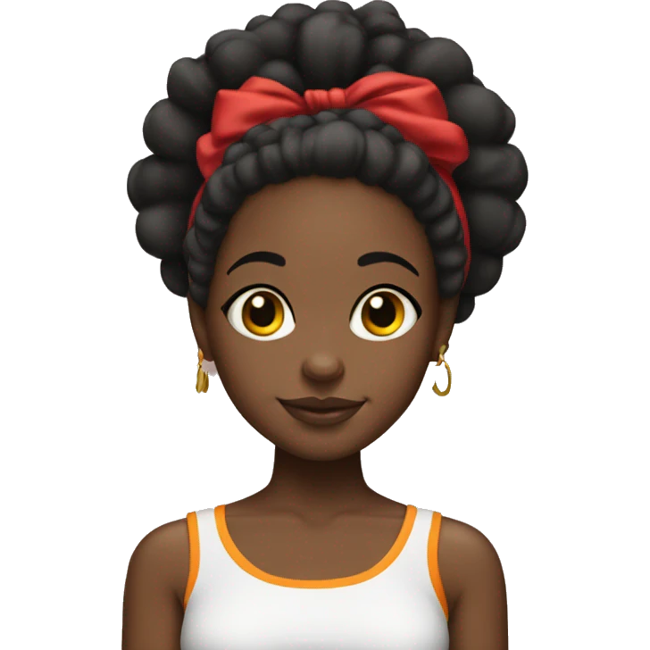 Black girl with Afro puffs wearing KC chiefs  emoji