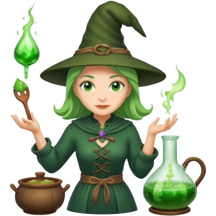 green witch cooking potion emoji