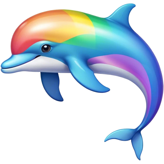 Beautiful rainbow dolphin emoji