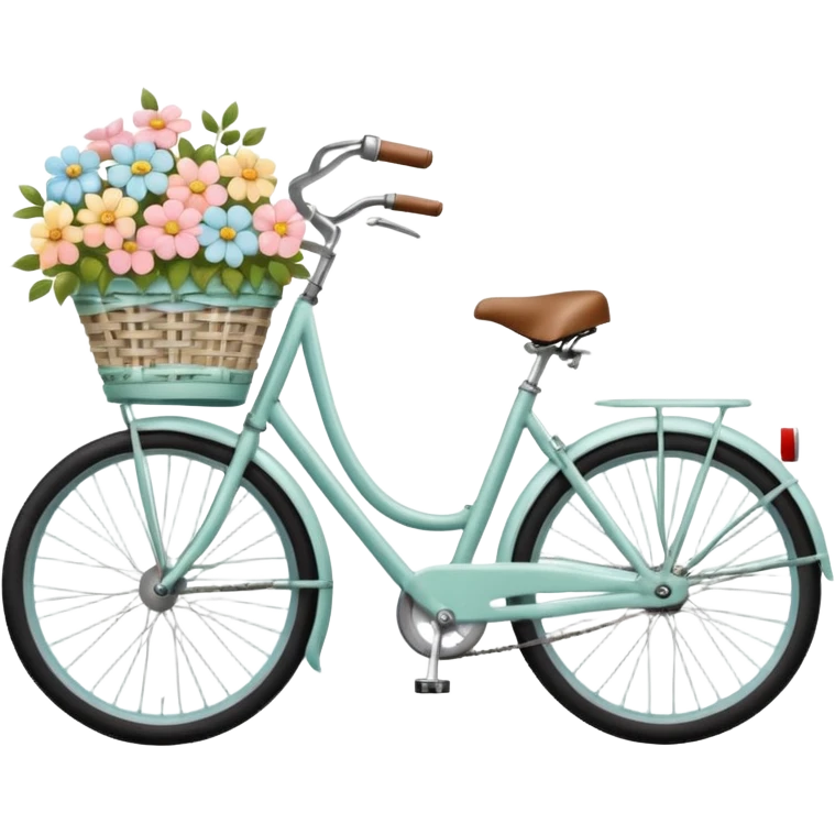 French style 60s bicycle with flowers in the front basket  emoji