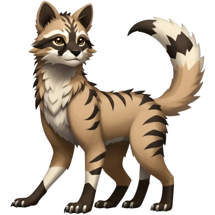 Modern Feral Rare Fantasy Vernid-Trico-species by LiLaiRa, random markings, full body emoji