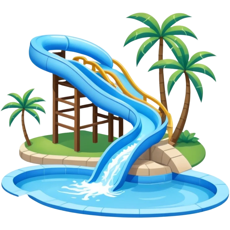 water pool with waterslide emoji