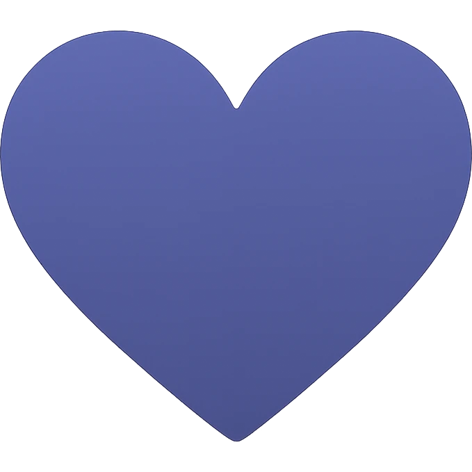 indigo heart, flat color, no text emoji