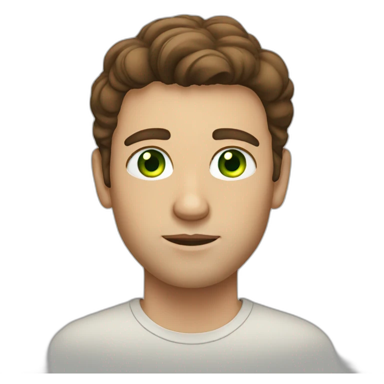 Man with green eyes and brown hair emoji