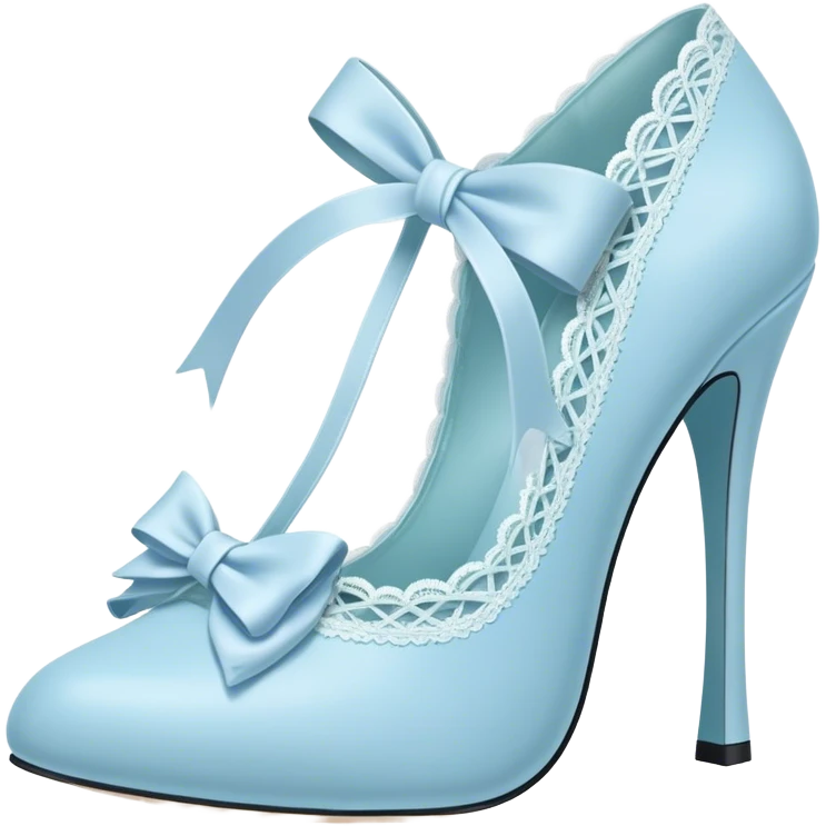 pastel blue heel with bow lace up emoji