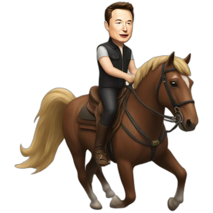 elon musk on a horse emoji