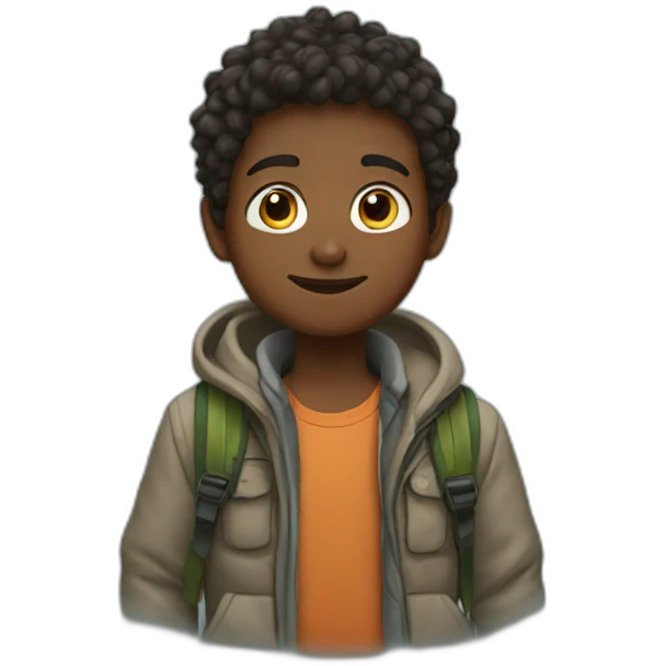 The boy in mountain emoji