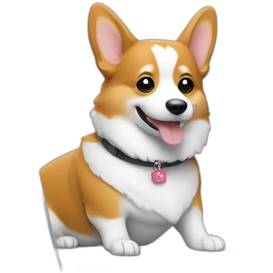 Corgi writing code on a laptop emoji