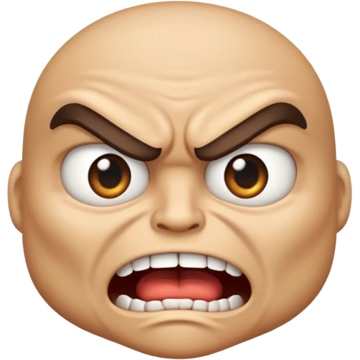 angry ninja face emoji, clenched teeth, glaring eyes emoji