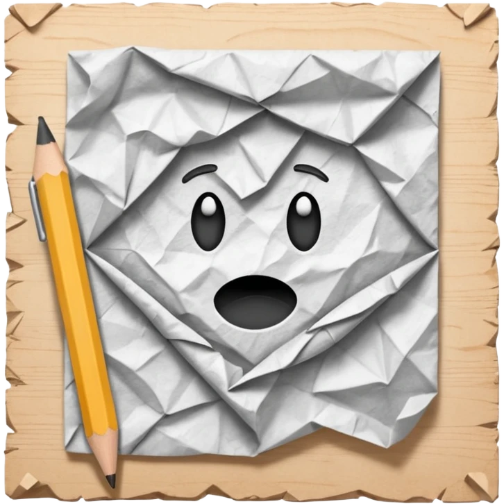 A crumpled page and pencil  emoji