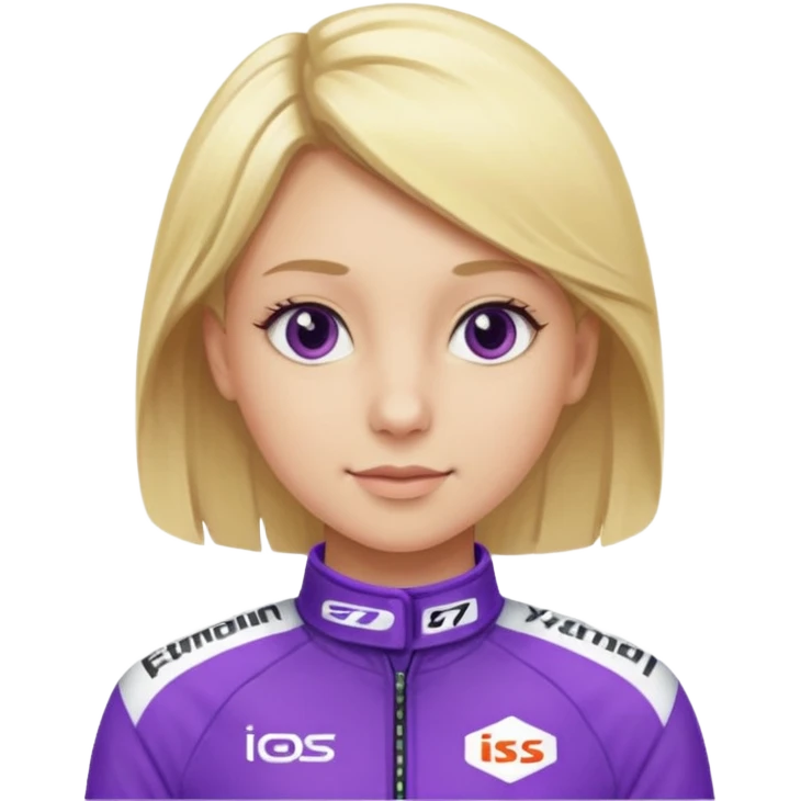 girl blonde, Race Driver purple cloth emoji