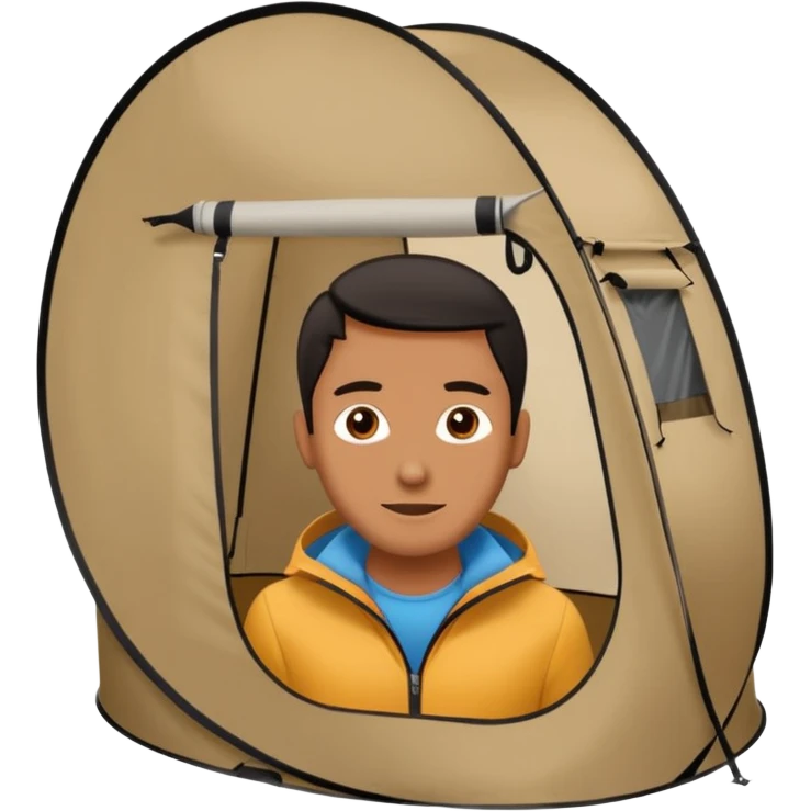 black Tall Oval Narrow Pop up one person tent  emoji