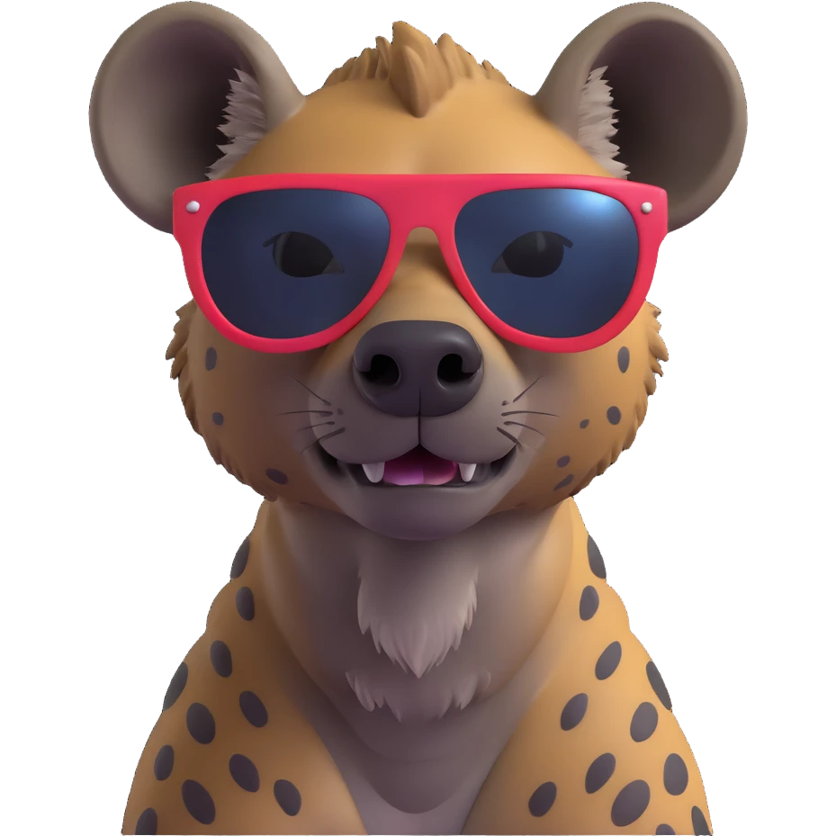 hyena with sunglasses in cool pose emoji