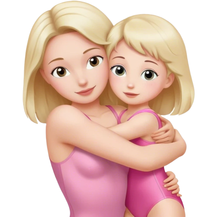 обійми тренерші з дитиною в рожевому трико  emoji