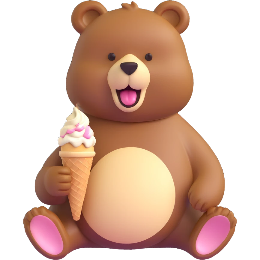 bear eating ice cream emoji