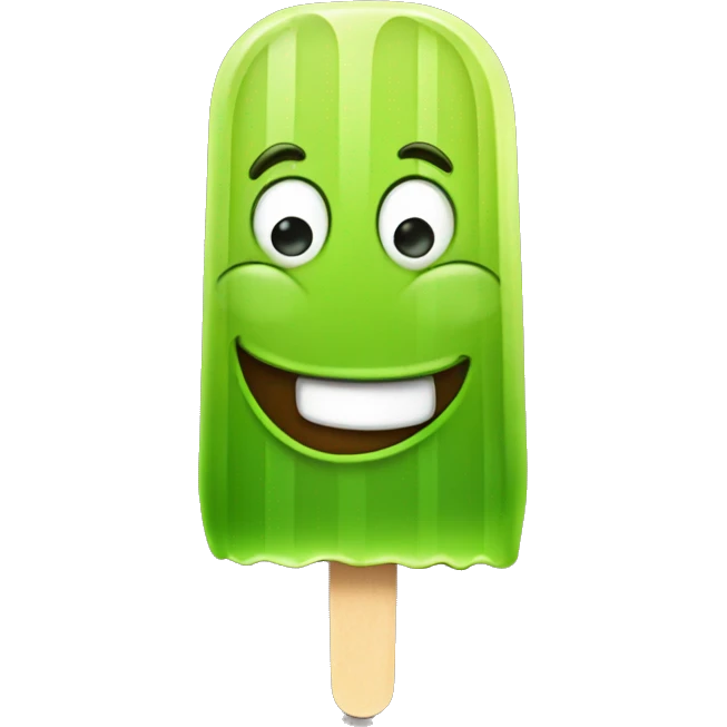 
happy green apple ice popsicle emoji