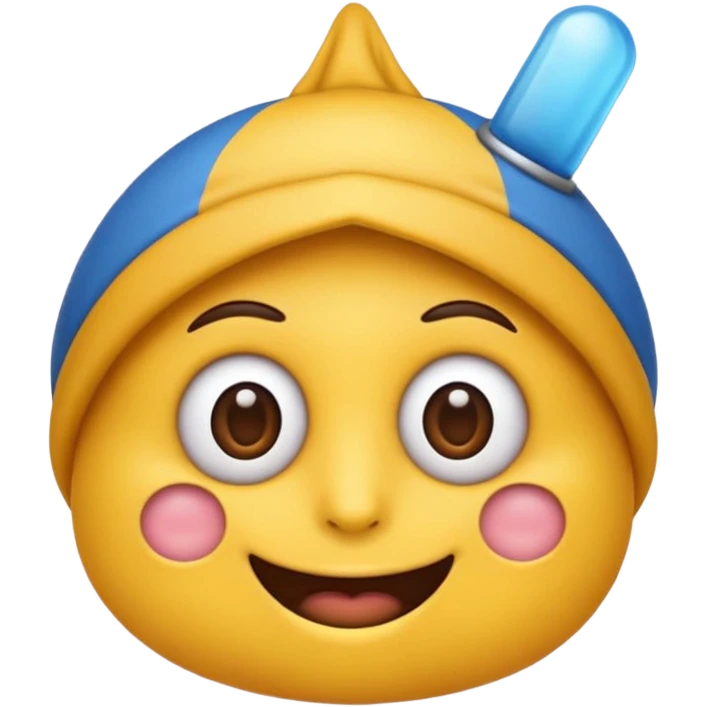 o um imoji com uma touca na cabeça e com um dedo na boca emoji