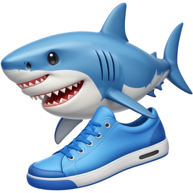 Shark with blue shoes  emoji